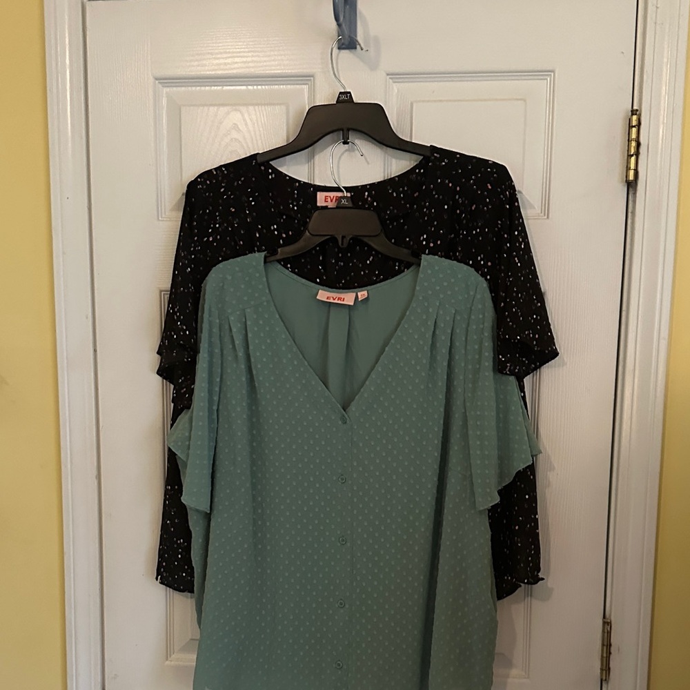 EVRI Black and Green Blouses for Women